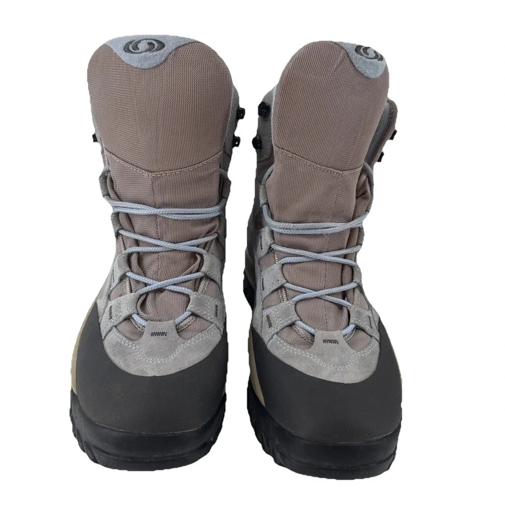 Salomon Clima-Dry Contagrip Hiking Boots Women 9 Blue Suede Pink Waterproof Mid